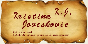 Kristina Jovešković vizit kartica